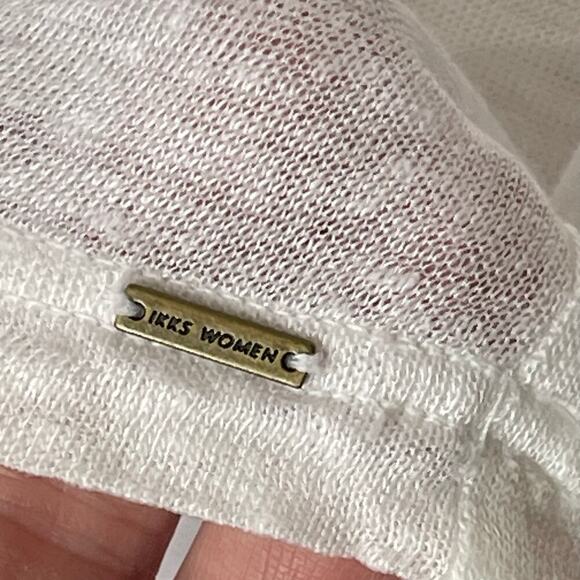 IKKS Women White Linen Paris Short Sleeve Tshirt - Picture 4 of 5